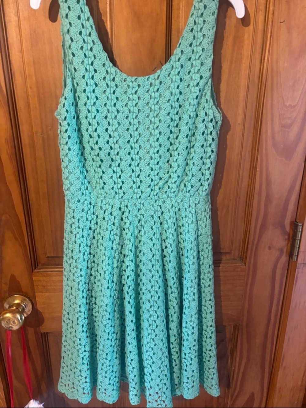 Blue Rain Green Crochet Midi Dress - Picture 5 of 5